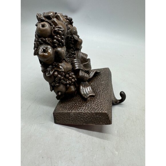 Hold everything Bronze Look Cast Iron Wreath Stocking Holder Christmas 5x5" READ - Picture 3 of 10